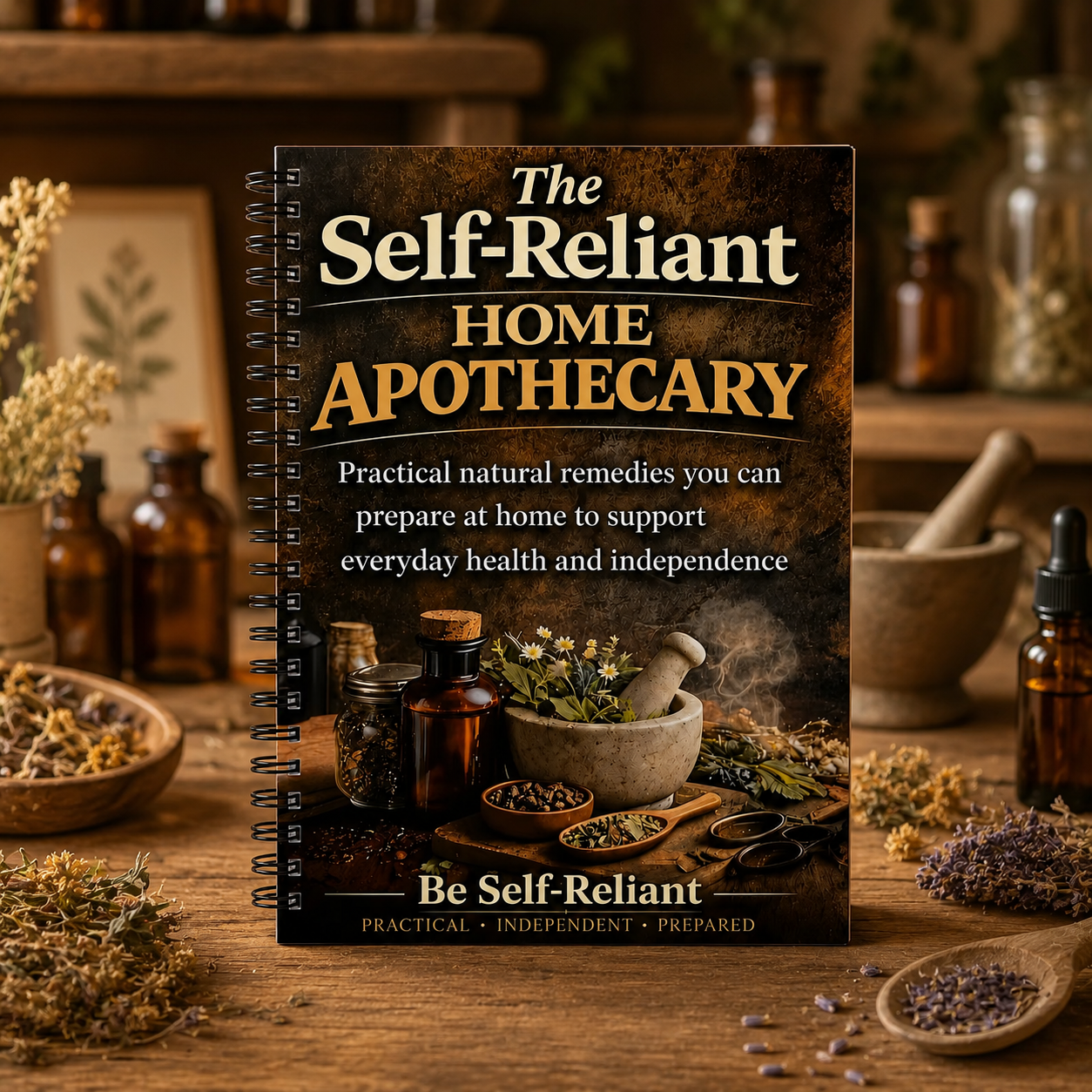 Herbal Wellness Guide - Self-Reliant Home Apothecary, Herbal Remedies Journal,