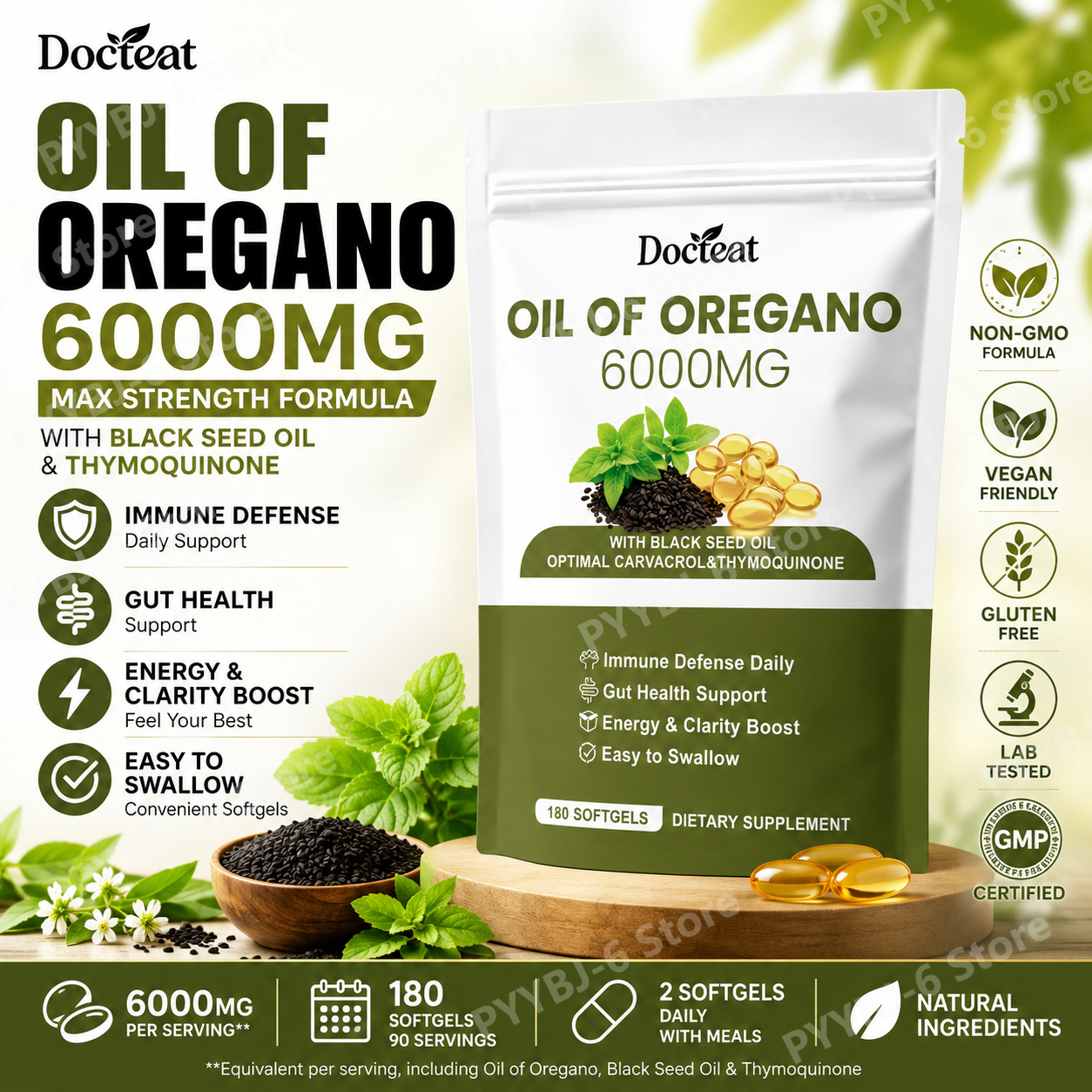 Oregano Oil Softgels with Blac - Herbal Wellness Formula recensie en prijs